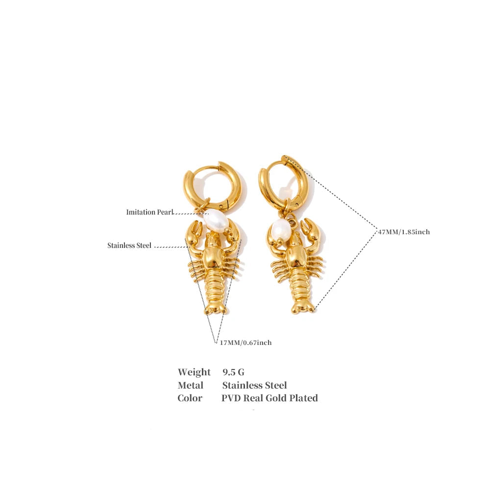 MYSTIC CRAYFISH DROP EARRINGS