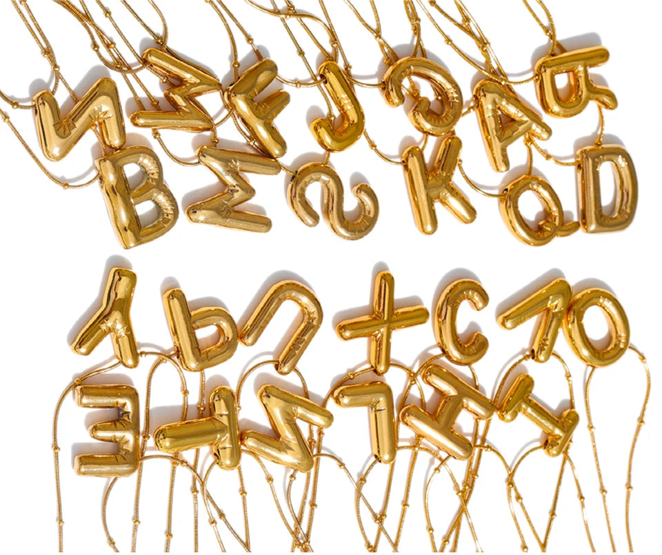 REMEMBER ME - BALOON STYLE LETTER NECKLACE