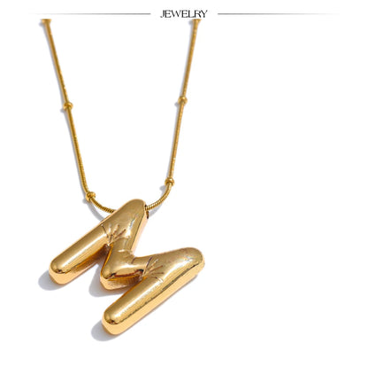 REMEMBER ME - BALOON STYLE LETTER NECKLACE